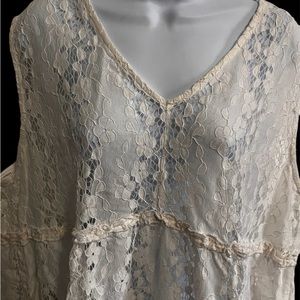Cute Lace Tank She’ll Blouse - 3X